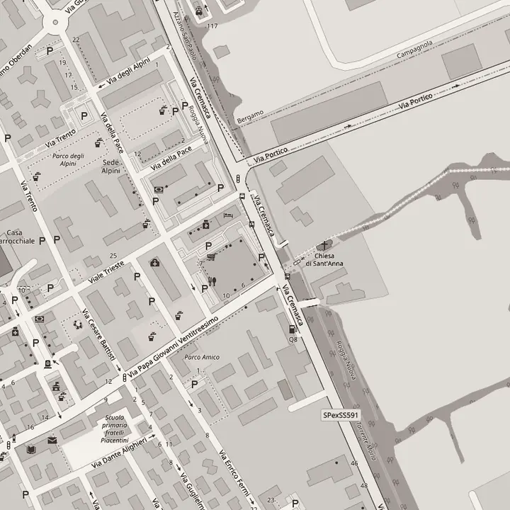 Mappa di Azzano San Paolo con lo studio in Via Cremasca 24/A